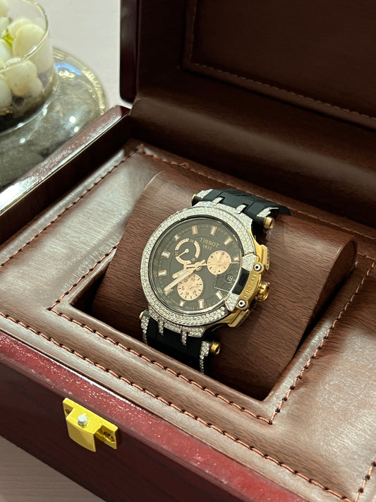 T-Race Moissanite Diamond Chronograph Rose-Gold Men's Watch