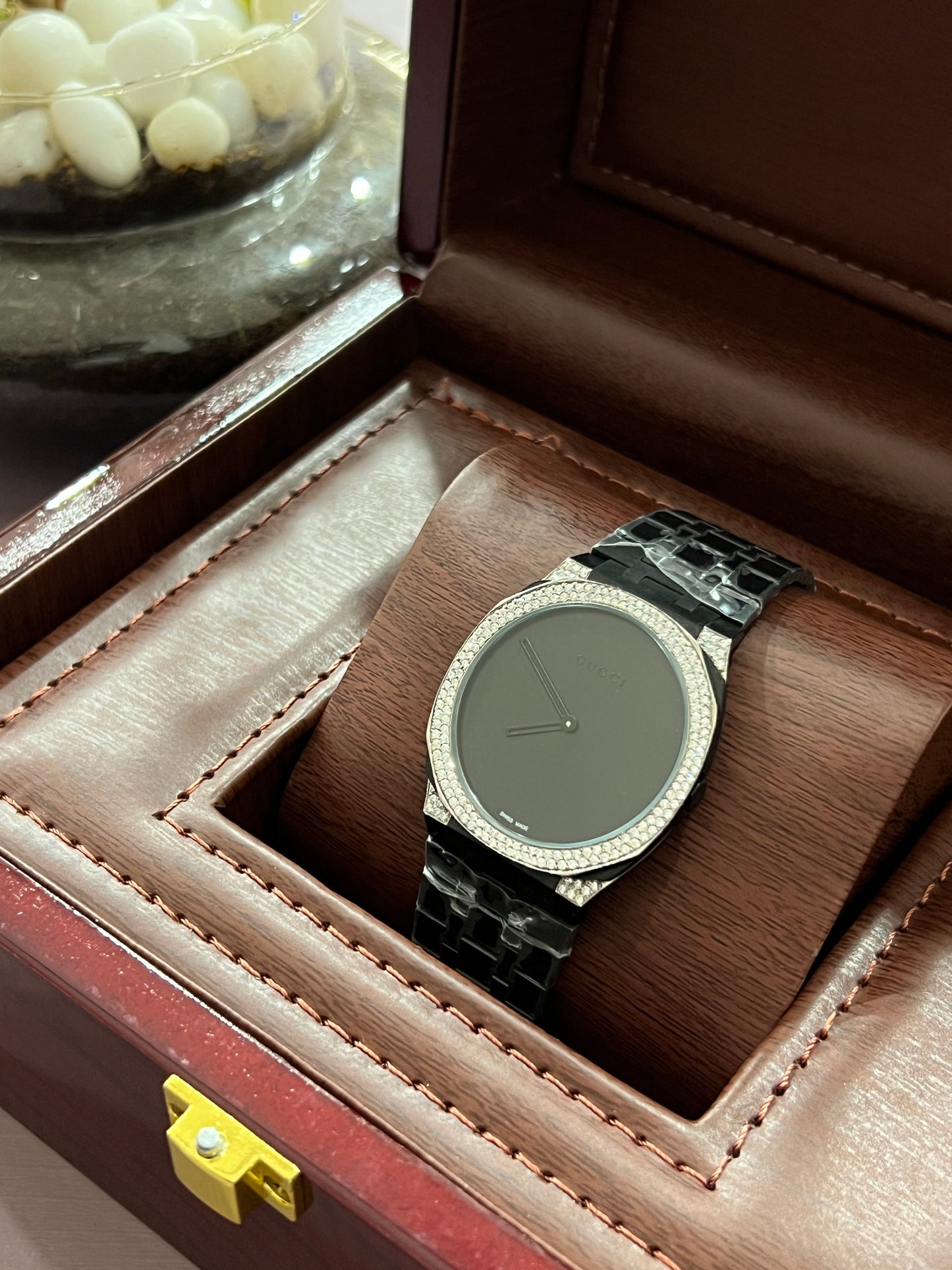 fk 25h Timepieces Collection Full Black & Moissanite Diamond Wrist Watch