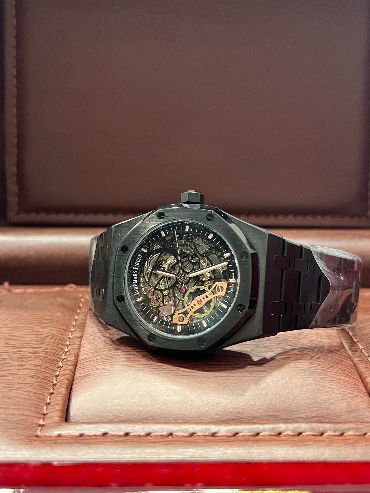 Royal Oak Double Balance Wheel Open Blue Skeleton Dial Automatic Mens Watch