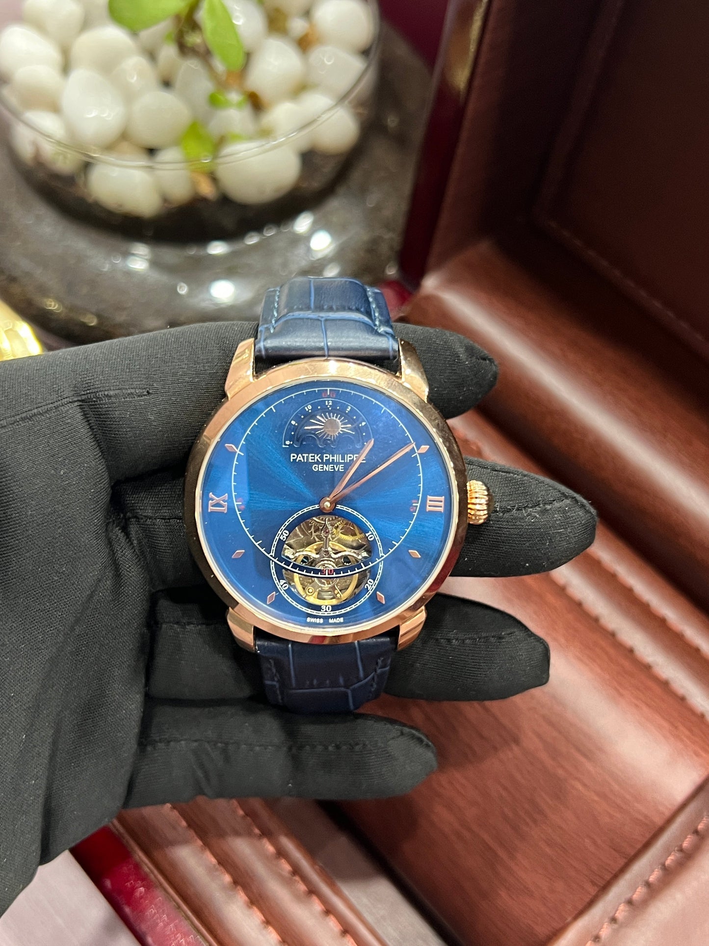 ROSE LEATHER AUTOMATIC MEN'S WATCH