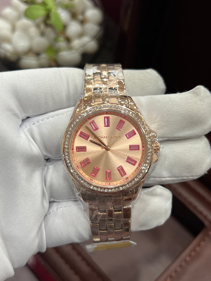 Pavé Rose Gold-Tone Ladies Watch