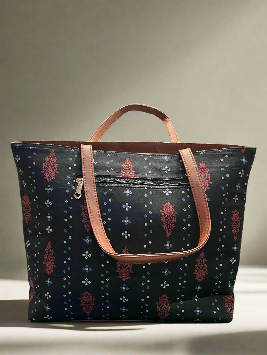 Traditional Cotton Tote + Pouch Design Handbag