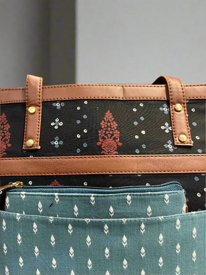 Traditional Cotton Tote + Pouch Design Handbag